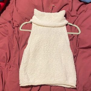 By Together Cream Sleeveless Turtleneck Sweater